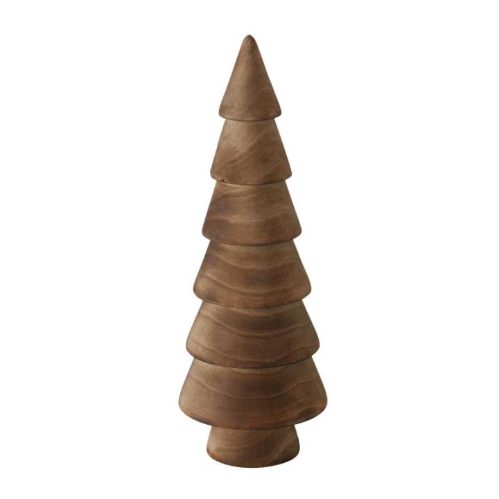 Houten decoratieve dennenbomen set van 3 15 cm om neer te zetten - bruin - kerstboomfiguur van grenen voor winterdecoratie - kerstboomdecoratie standaard tafeldecoratie raamdecorat