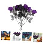 Ceramic Ornaments 10 Stück Augen-Arrangement, Ornamente, künstliche Arrangements, Schwarze künstliche Blumen, Party, Halloween, Stiele, Dekor, emuliertes Polyester Ceramic Ornam