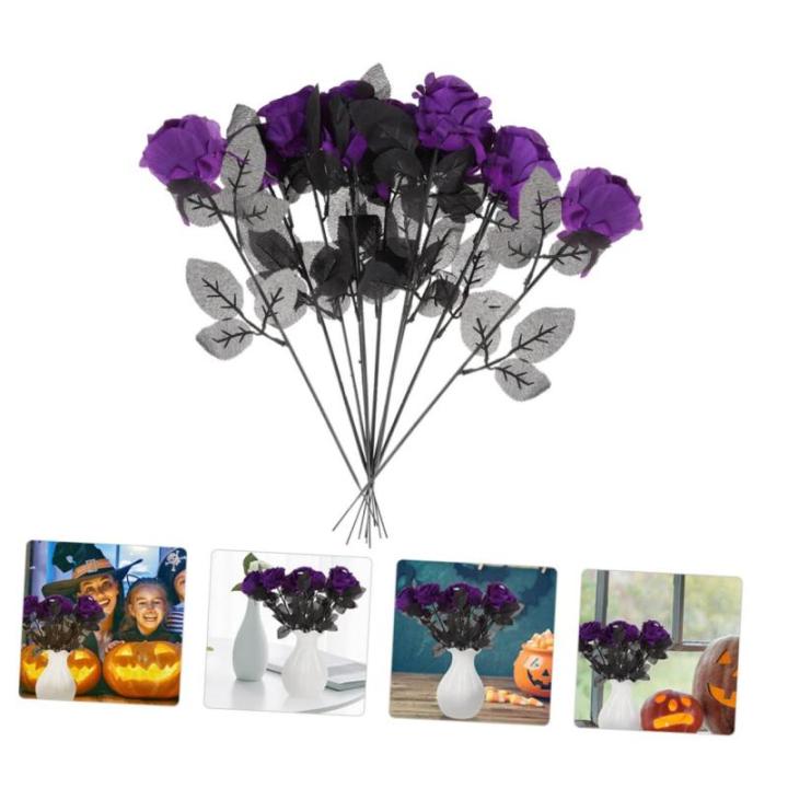 Ceramic Ornaments 10 Stück Augen-Arrangement, Ornamente, künstliche Arrangements, Schwarze künstliche Blumen, Party, Halloween, Stiele, Dekor, emuliertes Polyester Ceramic Ornam