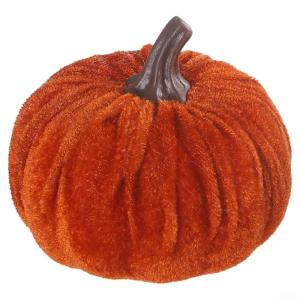 Kunstkürbisse aus Samt für Herbstdekoration für Thanksgiving und Halloween-Feiern (orangerot)