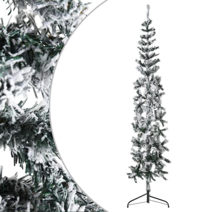 Künstlicher Weihnachtsbaum Grün und Weiß 180 cm Höhe PVC-Material Halb-Weihnachtsbaum Platzsparend Wand Christbaum Innen- und Außenbereich Wirtschaftliche Weihnachtsdekoration