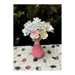 Wandblume aus Keramik, Blumenskulptur aus Keramik, Blumen aus Keramik, Heimdekor, Blumenarrangements aus Keramik, Kunstblumen, dekorative Arrangements (grün)