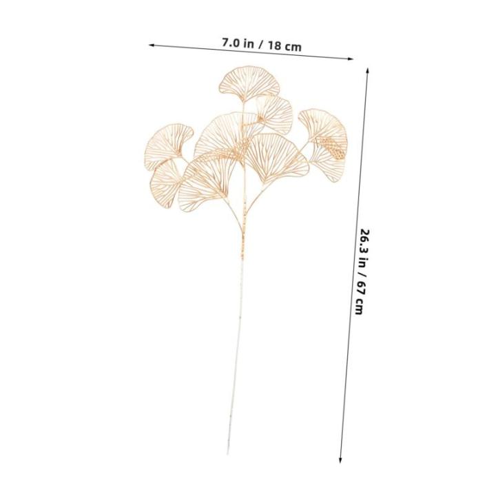 4 stuks gesimuleerde ginkgo biloba eucalyptus stengels namaakplantenornamenten kunstmatige takken kunstmatige eucalyptus stam eucalyptus stengel decor kunsttakken ijzer goud