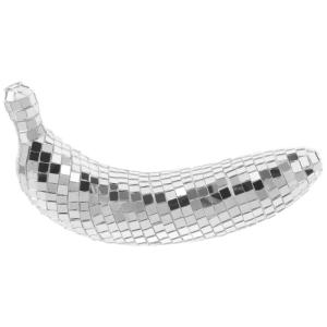 Disco-Banane Foto Netz Home Obstfigur Cool Disco-Party-Ornament innerspace The Office geschebke weihnachtskrippe tablez Disco-Frucht-Requisite Spiegel-Disco-Dekoration Glas Silver