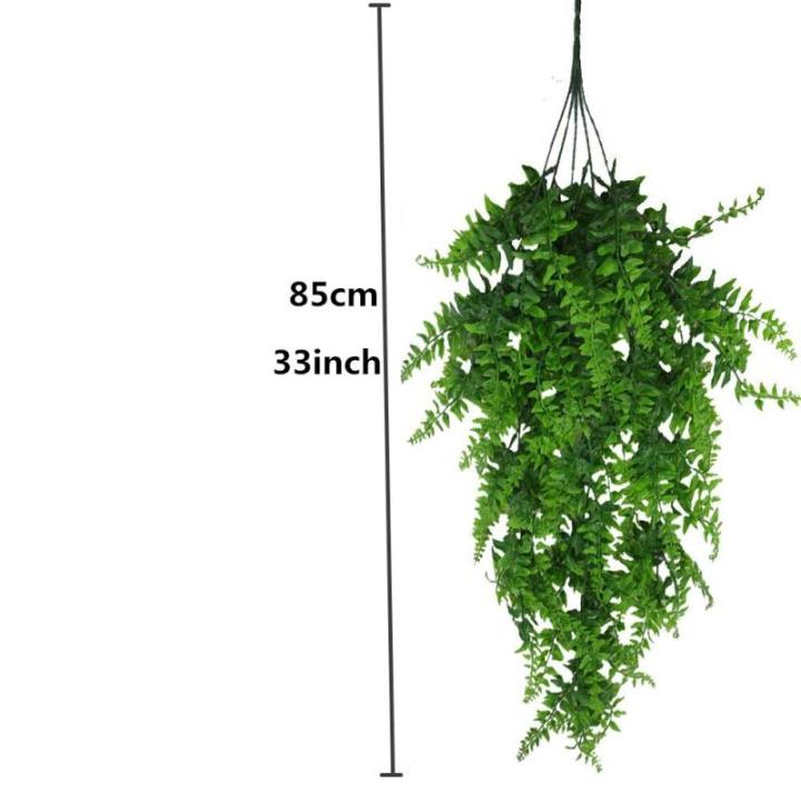 2-Pack Kunstmatige Hangende Planten nep Klimop Bladeren Boston Ferns Perzisch Rotan voor Binnen Buiten,Groen Woondecoratie Faux Wijnstok voor Tuin/Slaapkamer/Boerderij Esthetische 