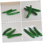 3 Sätze Simuliertes Gemüsemodell Künstliche Gurke Fotografie-Requisite Simulation Grüne Gurke Kunstgurken-Requisite Restaurant-gurken-Requisiten Schaum Green 4 Stück * 3