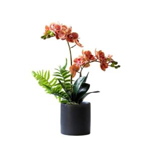 Kunstblumen Künstliches Phalaenopsis-Blumenarrangement, künstliche Orchideenblumen im Keramiktopf, künstliche Orchideen-Kunstblumen für Zuhause für jeden Anlass