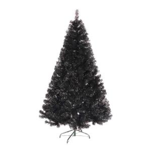 schwarzer, vollständig künstlicher Weihnachtsbaum, 2,1 m, 124 cm breit, 1000 Spitzen, saisonale feiertagsdekoration, hochwertiger PVC-Weihnachtsbaum mit scharnieren, unbeleuchtet