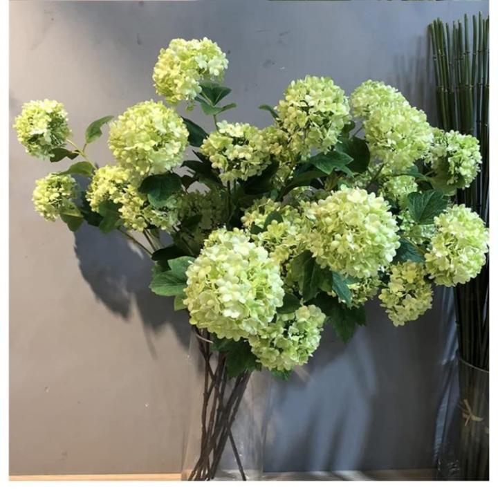 10Pcs 3-Heads/Branch Kunstmatige Hortensia Zijde Bloem Woonkamer Woondecoratie Lange Stam 80cm voor Woonkamer (A, 1pcs)