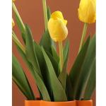 Kunstblumen Elegante künstliche Tulpenblumen in Vase – lebensechte Seidenstoff-Blumendekoration für Wohnzimmer, Hochzeitsdekoration für jeden Anlass