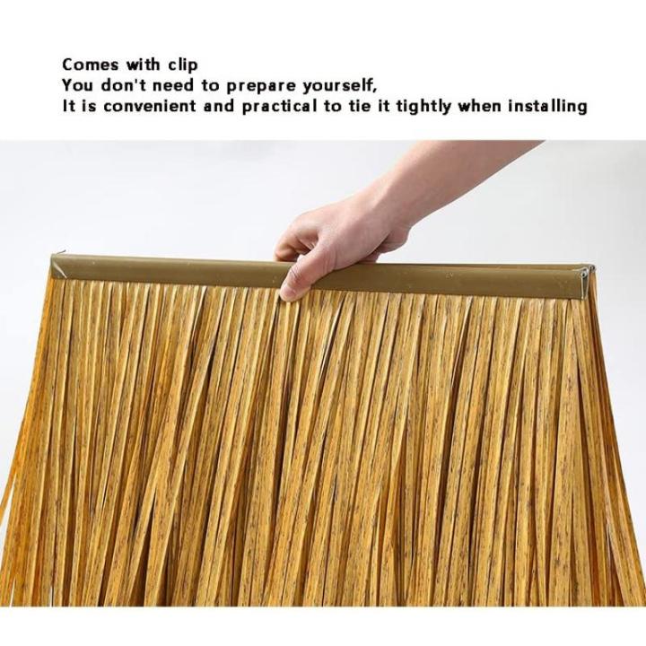 HARICSET Palmgras rol kunstmatige palmstro stro dak kunstmatige tegelsimulatie stro PE nep strodecoratie kunststof stro dak brandvertragende paviljoendecoratie (maat: 5 stuks)