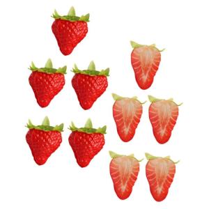 1 Satz Künstliche Erdbeere Gefälschte Erdbeeren Falsches Obst Erdbeer-Dekorationen Süße Erdbeersachen Gefälschte Früchte Lebensechte Erdbeere Lebensechte Früchte PVC 10st