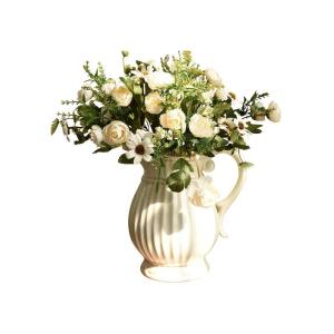 Kunstblumen Moderne kreative künstliche Blumenvase mit Keramikvase für Zuhause, Hochzeit, Restaurant, Dekoration, Wohnzimmer-Arrangement für jeden Anlass