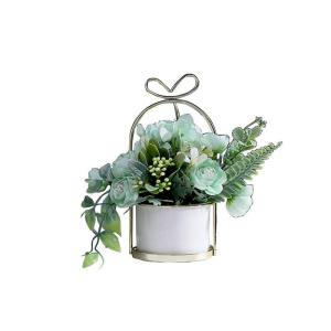 Kunstblumen Künstliche Blumen mit Keramikvase, künstliche Blumenarrangements, Tischdekoration, Blumenaufsätze, Pflanzenstrauß für das Wohnzimmer für jeden Anlass