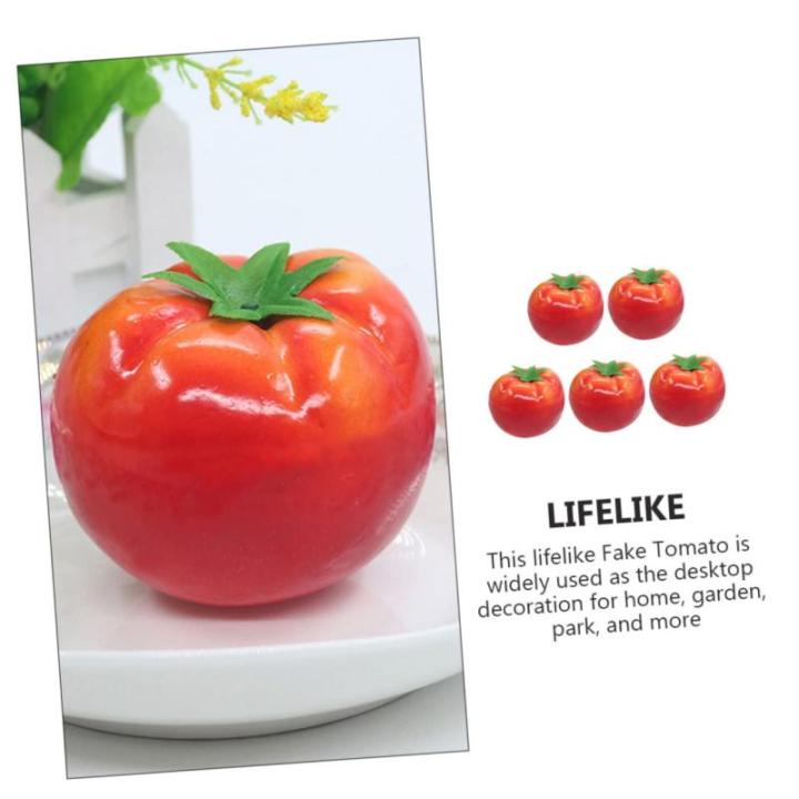 1 Satz Nachahmung Tomate Künstliche Tomaten Dekorative Tomaten Realistisches Gemüsemodell Künstliches Gemüsemodell Gefälschtes Tomatenmodell Künstliche Früchte Schaum Rot 5s
