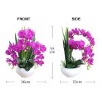 Kunstblumen Künstliche Orchideen – Realistische Touch-Orchideen-Bonsai in Keramikvase, Phalaenopsis-Kunstblumen-Arrangement im Topf für jeden Anlass