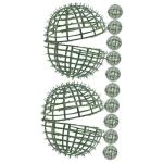 12 STK Blumenarrangement Hochzeitsdeko hochzeits Dekoration grünes Rahmengestell Regal für Graskugeln Pflanzen kunstpflanze Blumenregalhalterkäfig Grasballenregal Plastik Green