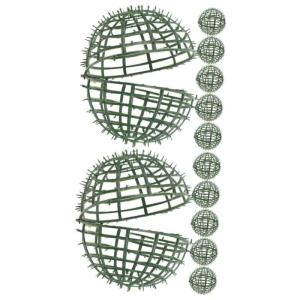12 STK Blumenarrangement Hochzeitsdeko hochzeits Dekoration grünes Rahmengestell Regal für Graskugeln Pflanzen kunstpflanze Blumenregalhalterkäfig Grasballenregal Plastik Green