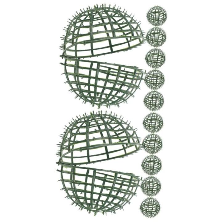 12 STK Blumenarrangement Hochzeitsdeko hochzeits Dekoration grünes Rahmengestell Regal für Graskugeln Pflanzen kunstpflanze Blumenregalhalterkäfig Grasballenregal Plastik Green