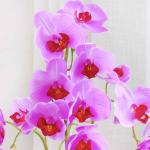 Kunstblumen Künstliche Blumen für den Innenbereich, Seidenorchideenblüten in Goldener Keramikvase, Dekorationsgeschenk für Freunde und Familie, schöne Form für jeden Anlass