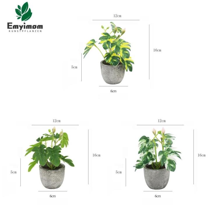 3 stuks , mini-, echte eucalyptus, rozemarijn, babyborrel, klein, met potten, tafeldecoratie, huis, balkon, kantoor, decoratie (3, groen)