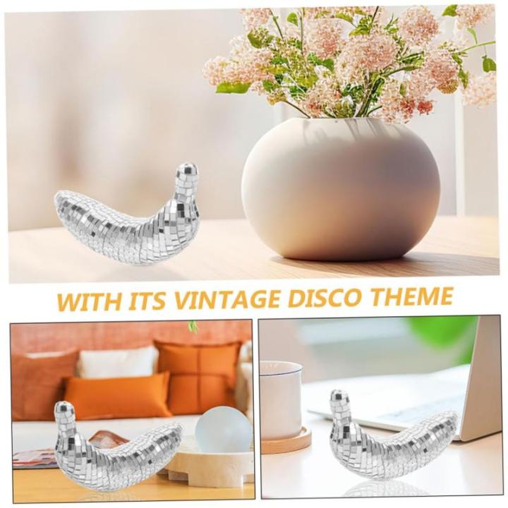 10 STK Disco-Banane Hängende Discokugel Reflektierendes Disco-Ornament Bühnenbeleuchtungskugel Bananenverzierung Gefälschte Banane Reflektierende Discokugel Desktop-Dekoration G