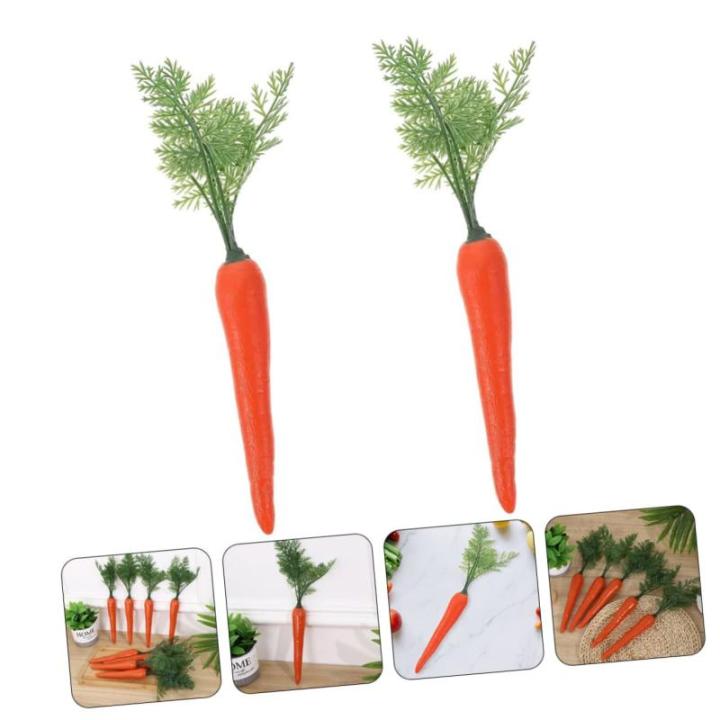 2st Künstliches Gemüsespielzeug Simulation Karotten Falsche Karotte Karottenschmuck Zu Ostern Ostern-karottenschmuck Ostern-Karotten-stütze Ornament Gefälscht Plastik Fenster