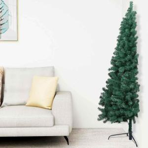 Künstlicher Halb-Weihnachtsbaum Beleuchtung Kugeln Grün 150 cmGrün und Rose