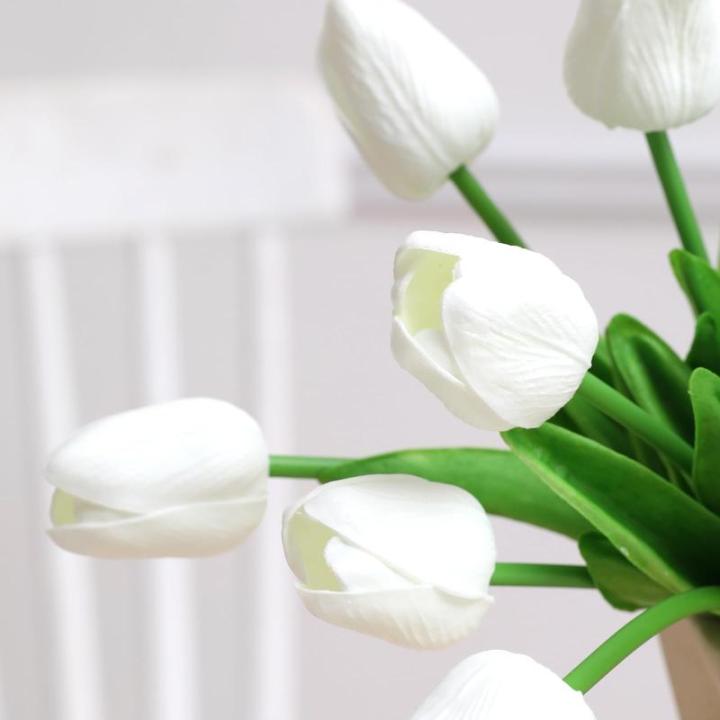 Kunsttulpen van latex, 12 stuks, neptulpen, voor thuis, kantoor, bruiloft, decoratie, wit