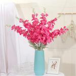 Delphinium 6 stuks 85 cm zijden bloemen felroze faux ridderspoor bloemen lange stengel bloemen voor hoge vaas nepbloemen bloemen bloemstukken voor tafels (felroze)
