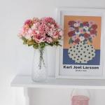Künstliche Blumen,Unechte Blumen Deko Künstlich Pfingstrose Seide Hortensien Dekoration Plastik Blumenarrangements Hochzeit Blumenstrauß(Rouge)