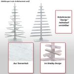 Decoratieve kerstboom HWC-H77, 3D-kerstboom, kerstdecoratie, shabby look, dennenhout, verstelbaar, 130 x 82 x 82 cm, wit
