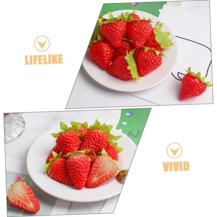 5 Sätze Künstliche Erdbeere Künstliche Früchte Zur Lebensechten Dekoration Gefälschte Erdbeere Gefälschtes Erdbeermodell Künstliche Früchte Ornament Falsches Obst PVC 10 St