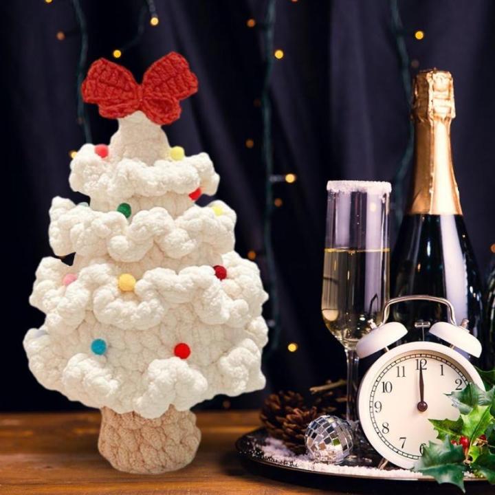 Gehäkelte Weihnachtsbäume, Mini-künstliche Weihnachtsbaumdekorationen, Handgefertigte Gehäkelte Weihnachtsbaumschmuck-Dekorationen