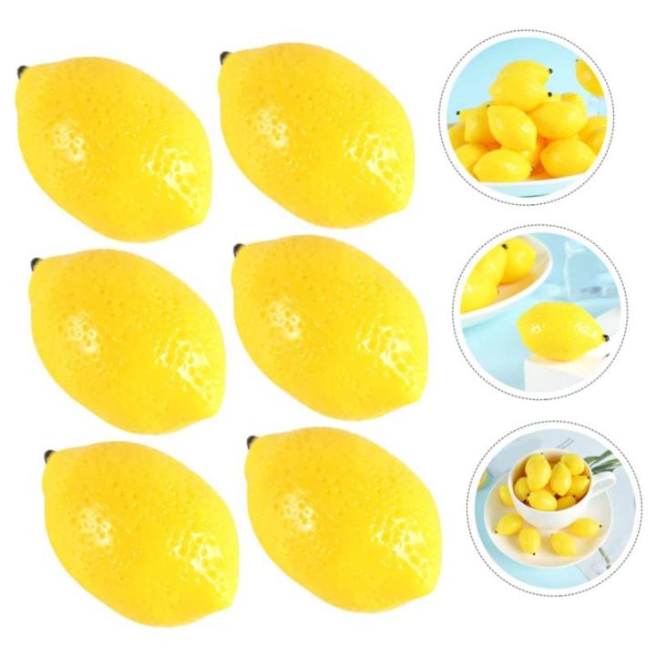 12 STK Mini-zitronenimitat Tropisches Fruchtdekor Partydekorationen Künstliche Frucht Künstliche Zitronen Klein Realistische Zitrone Gefälscht Miniatur-Zitrone Yellow PVC