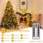 Lichtsnoer kerstboom 2,5 m, 300 leds, lichtketting voor buiten en , 12 strengen met ringtimer, 8 modi, waterdichte kerstverlichting voor buiten, 150 cm, 180 cm, 240 cm boom (warmwi