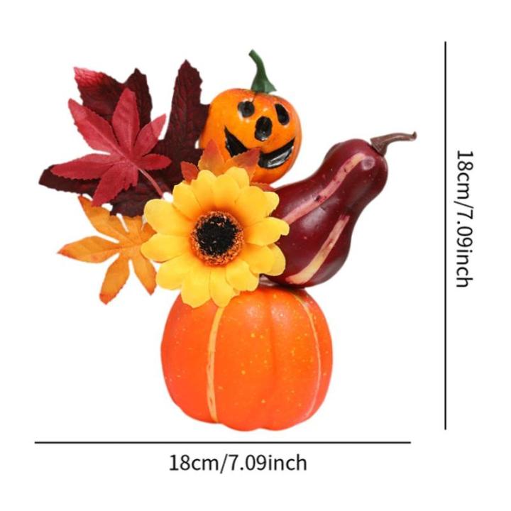 Halloween-Kürbisse, Ahornblätter, Ornament, Herbsternte, Dekor, neuartiges dekoratives Handwerk, Esstisch-Mittelstück für Geschäft und Büro, Style A