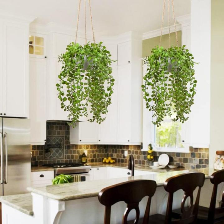 Kunstmatige planten Ficus Pumila Hangplant Kamer Wand Decoratie Aesthetische Kunstplant, Hoogte 35,5 cm, in Hanglamp