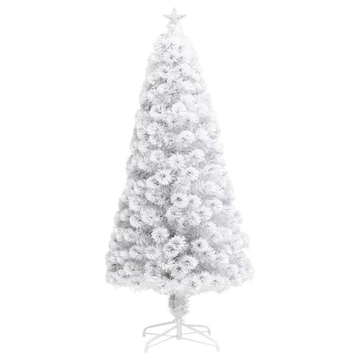 Künstlicher Weihnachtsbaum mit Beleuchtung Weiß 150cm Glasfaser Christbaum Kunstbaum Dekobaum Tannenbaum Weihnachten Künstlicher Weihnachtsbaum für Weihnachtsdeko