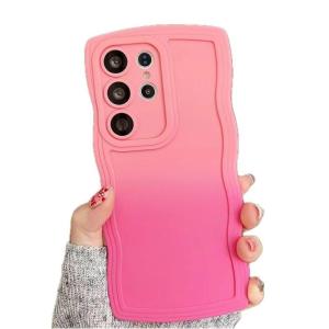 Miagon Gradient esthetische golfhoes voor Samsung Galaxy S20 Ultra, schattige golven, telefoonhoes voor dames en meisjes, krullend frame, design, siliconen TPU bumper beschermhoes