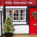 Holiday Planter Filler, Artificial Christmas Urn Filler, Faux Christmas Flowers for Outdoor Planters, Lighted Artificial Christmas Pre-lit Decorations with Tripod Stake, Pot Filler