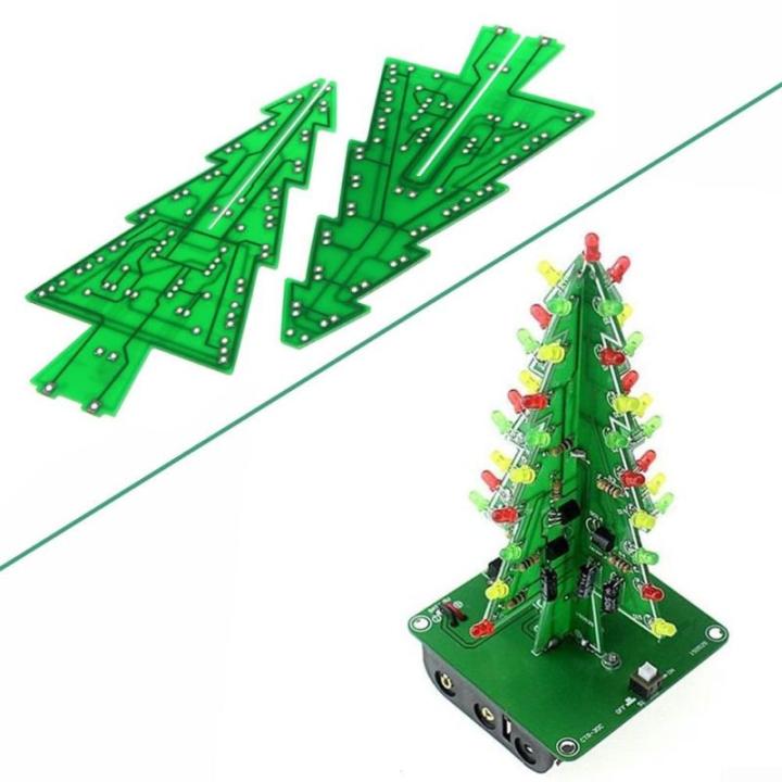 3D-Weihnachtsbaum-LED-Bausatz zum Selbermachen, LED-Weihnachtsbaum, Leiterplatte, Montageset (3 Farben)