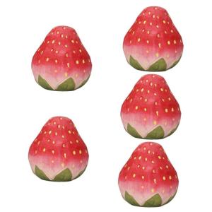 5St Erdbeergarnitur bürodeko büro Dekoration Erdbeer-Dekoration Office Decoration Szenenschmuck gefälschte Erdbeere Ornamente lebensechtes Fruchtmodell Simulation Erdbeere höl