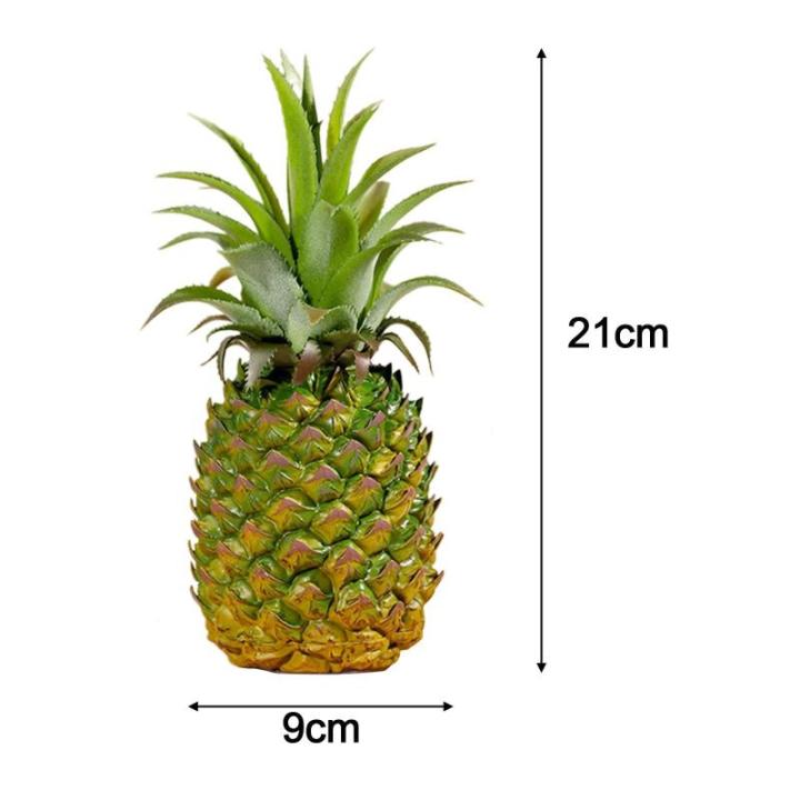 Authentieke ananas sculptuur, kunstfruitdecoratie voor thuis, elegant ornament, 9 cm x 21 cm