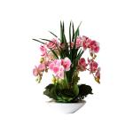 Kunstblumen Künstliche Pflanzen, Orchideen-Blumen-Arrangement für Hotel-Heimdekoration, PU-Kunstpflanzen, 7 Zweige, Phalaenopsis-Blumen für jeden Anlass