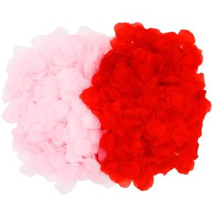 1200 Stück rote und rosa Seidenrosenblätter, künstliche Rosenblätter ohne Taste, Emulation Rosenblätter für romantische Szenen, Hochzeit, Jahrestag, Dekoration, wasserfest un