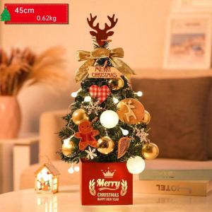 Mini Weihnachtsbaum Künstlich mit LED Beleuchtung Künstlicher Weihnachtsbaum Klein für Weinachtsdekorationen Tischplatte Tannenbaum Geschmückt Tisch Weihnachtsbaum mit Ornament