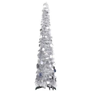 Künstlicher Pop-Up-Weihnachtsbaum Künstlicher Weihnachtsbaum Christbaum Tannenbaum Kunstbaum Weihnachten für Weihnachtsdeko Silber 120 cm PET