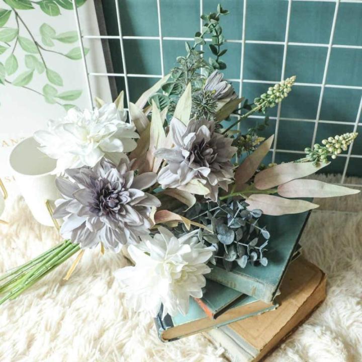 Kunstbloemen, , kunstbloemen, decoratie, zijden bloemen, boeket, kunstbloemstukken, bruiloft, kamerdecoratie, paars-wit
