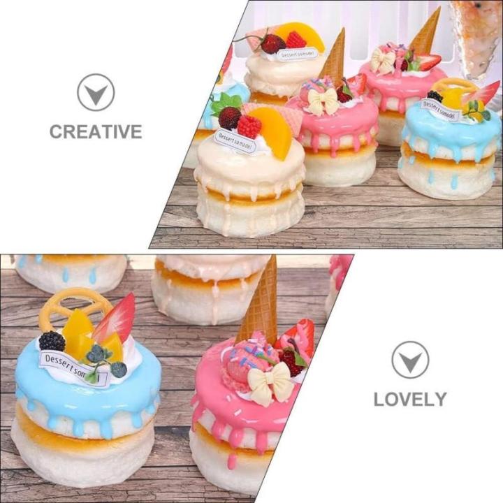 Fake Kuchen künstliche Kuchen 3 Pcs Künstliche Kuchen Simulation Kuchen Modell Faux Dessert Lebensmittel Fotografie Requisiten Für Shop Decor Realistisches Essen